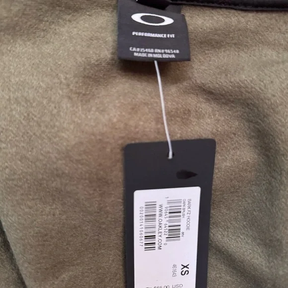 Oakley unisex Bark Full Front Zip 2.0 Hoodie olive camo hunter green size XS - Picture 5 of 9